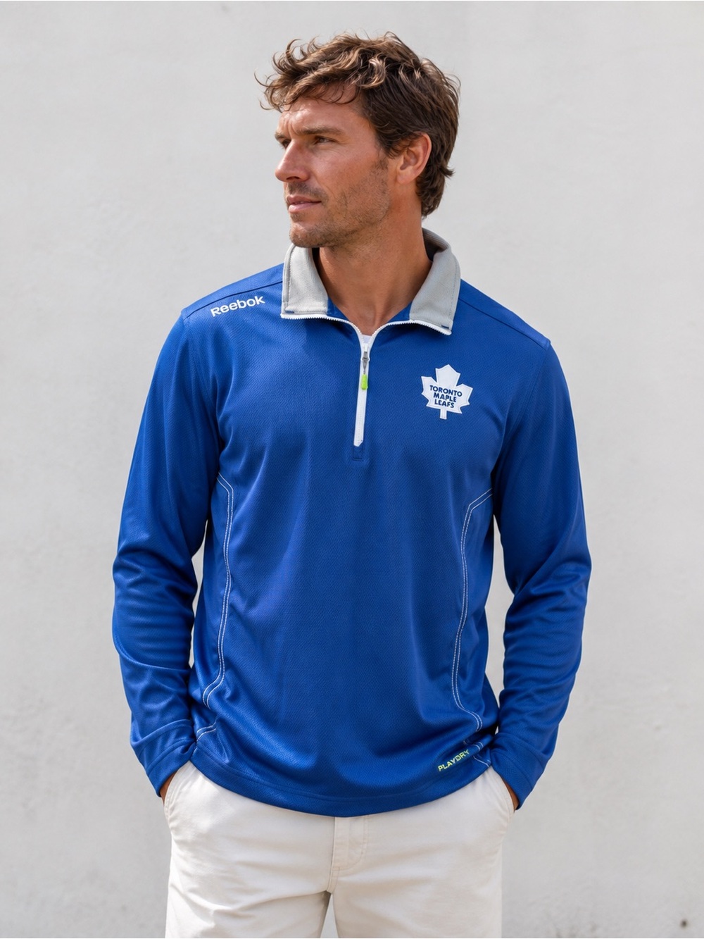 Reebok Toronto Maple Leafs NHL Center Ice 1/4 Zip Pullover Men’s Large